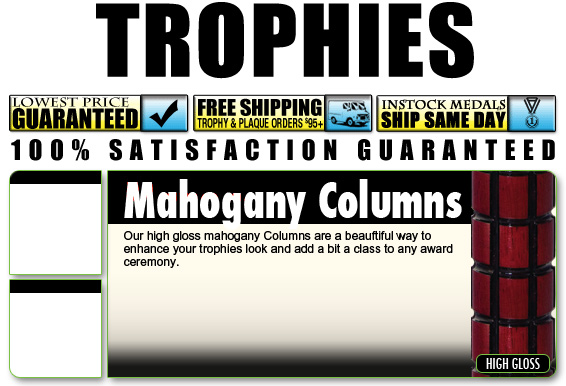 High-Gloss Mahogany Columns