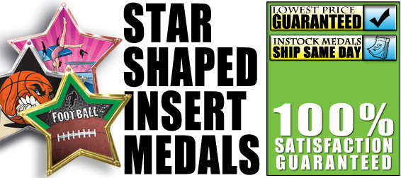 Star Shaped Insert Medals