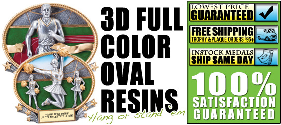 3D Full Color Oval Resin Trophies