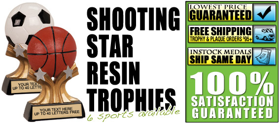 Shooting Star Sport Ball Resin Trophies