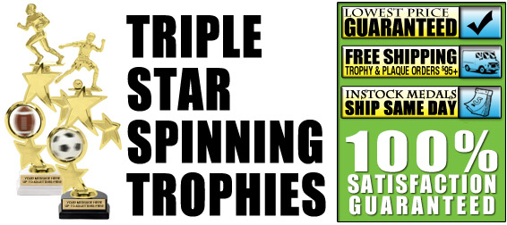 Triple Star Spinning Trophies