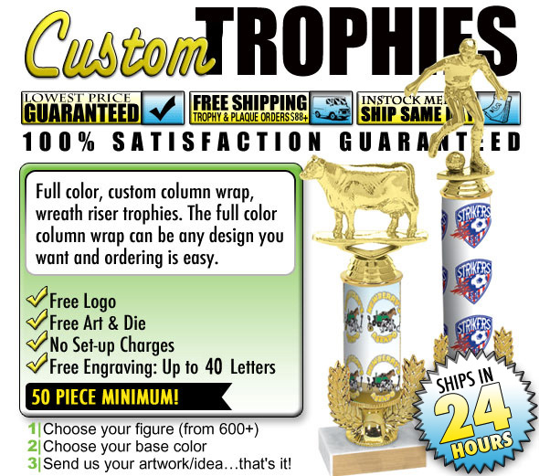 Custom Column Wreath Riser Trophies