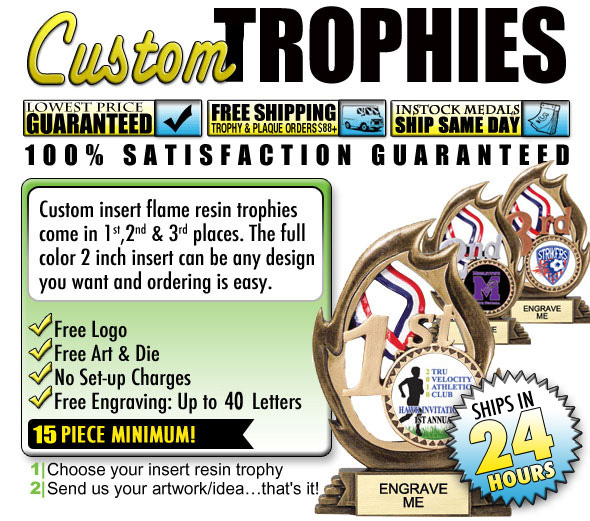 Custom Resin Flame Insert Trophies