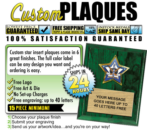 Custom Metal Star Insert Plaques