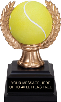 Tennis 3D Wreath Sport Ball Resin Trophy [6 inch]