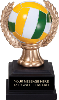 Volleyball 3D Wreath Sport Ball Resin Trophy [6 inch]