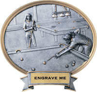 Billiards (Pool) Sport Legend Ovals - Female [8 x 8.5 inch] large