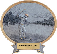 Golf Sport Legend Oval Resin Trophy - Male [8 x 8.5 inch] large