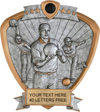 Bowling Sport Legend Shield Resin Trophy - Male [7.5 x 8.5 inch]