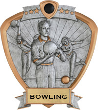 Bowling Sport Legend Shield Resin Trophy - Female [7.5 x 8.5 inch]
