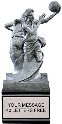 Basketball Double Action Resin Trophy - Female  [9 inch]