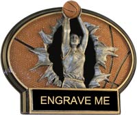 Basketball Burst Thru Ovals - Female [6 x 4.5 inch] mini