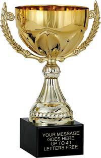 Gold Metal Cup with Wreath Handles