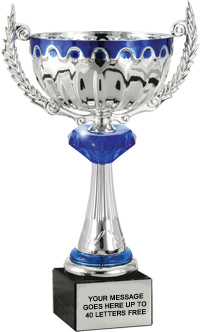 Silver Metal Cup with Sapphire Blue Diamond