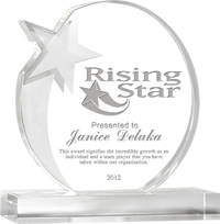 Crystal Shooting Star Award [6 x 6.75 inch] large