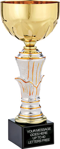 Silver & Gold Pedestal with Metal Gold Cup [12.75 inch]