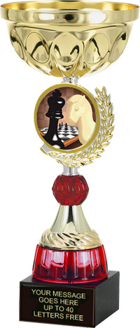 Gold Wreath Framed Metal Insert Riser Cup with Red Accents
