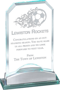 Jade Glass Award with Aluminum Base [5.5 x 8.25 inch]