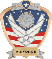 Airforce Sport Legend Shield Resin Trophy [7.5 x 8.5 inch]
