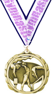 Gymnastics (F) Laser Cut Medal [2.375 inch]