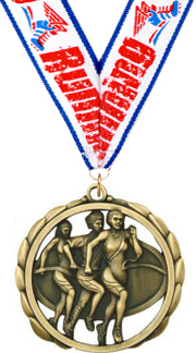 Track (F) Laser Cut Medal [2.375 inch]