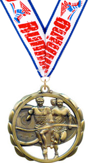 Track (M) Laser Cut Medal [2.375 inch]