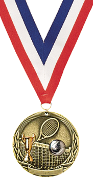 Tennis Tri-Tone Medal [2 inch]