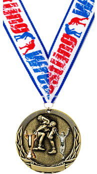 Wrestling Tri-Tone Medal [2 inch]