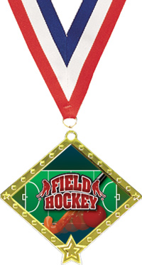 Field Hockey Diamond Star Insert Medal