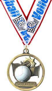 Volleyball Rubber Game Ball Medal [2 inch]