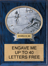Billiards Sport Legend Oval Plaque - Female [8 x10]