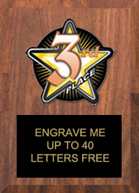 3rd Place Color Star Plaque [4 x 6 inch]