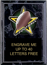 Football Color Star Plaque [4 x 6 inch]