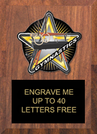Gymnastics Color Star Plaque [4 x 6 inch]