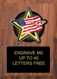 American Flag Color Star Plaque [4 x 6 inch]