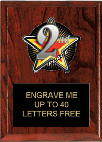 2nd Place Color Star Plaque [5 x 7 inch]