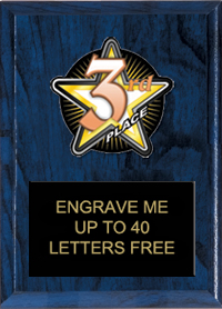 3rd Place Color Star Plaque [5 x 7 inch]