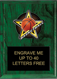 Basketball Color Star Plaque [5 x 7 inch]