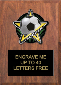 Soccer Color Star Plaque [5 x 7 inch]