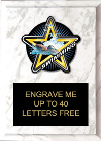 Swimming Color Star Plaque [5 x 7 inch]