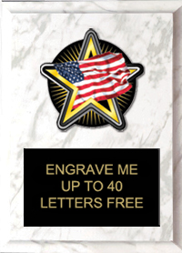 American Flag Color Star Plaque [5 x 7 inch]