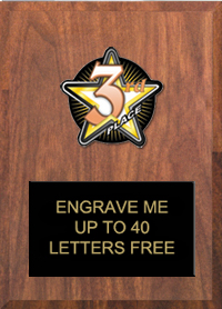 3rd Place Color Star Plaque [6 x 8 inch]