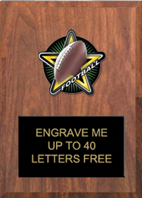 Football Color Star Plaque [6 x 8 inch]
