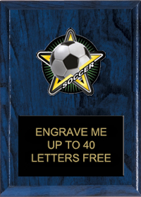 Soccer Color Star Plaque [6 x 8 inch]