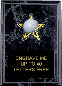 Volleyball Color Star Plaque [6 x 8 inch]