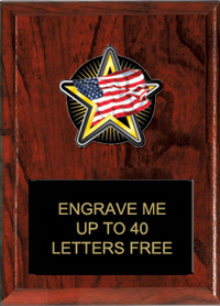 American Flag Color Star Plaque [6 x 8 inch]