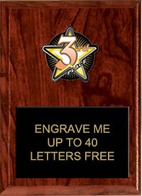 3rd Place Color Star Plaque [7 x 9 inch]