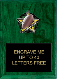 Football Color Star Plaque [7 x 9 inch]