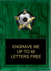 Soccer Color Star Plaque [7 x 9 inch]