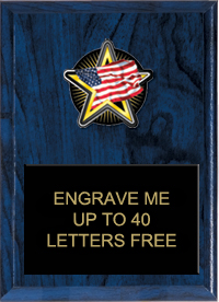 American Flag Color Star Plaque [7 x 9 inch]